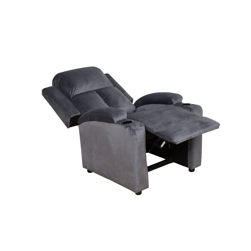 Fauteuil inclinable de 31,5 po de largeur avec 2 porte-gobelets Cunane, Polyester gris foncé