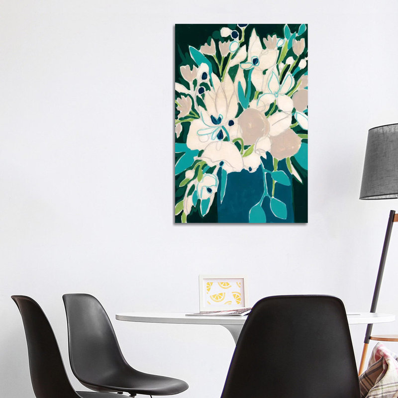 Blue Bloom Sketch II by June Erica Vess - Wrapped Canvas Gallery-Wrapped Canvas Giclée, 101.6 cm H x 66.04 cm W x 1.91 cm D