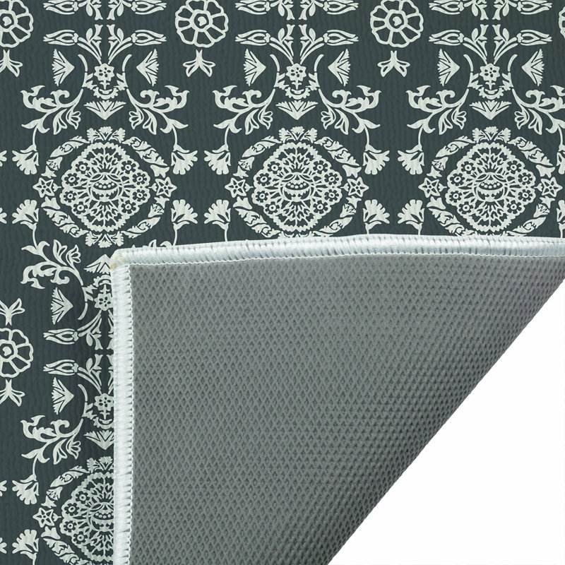 Tapis de toilette rectangulaire antidérapant Aubry, Single - 24" W x 17" L, Charcoal