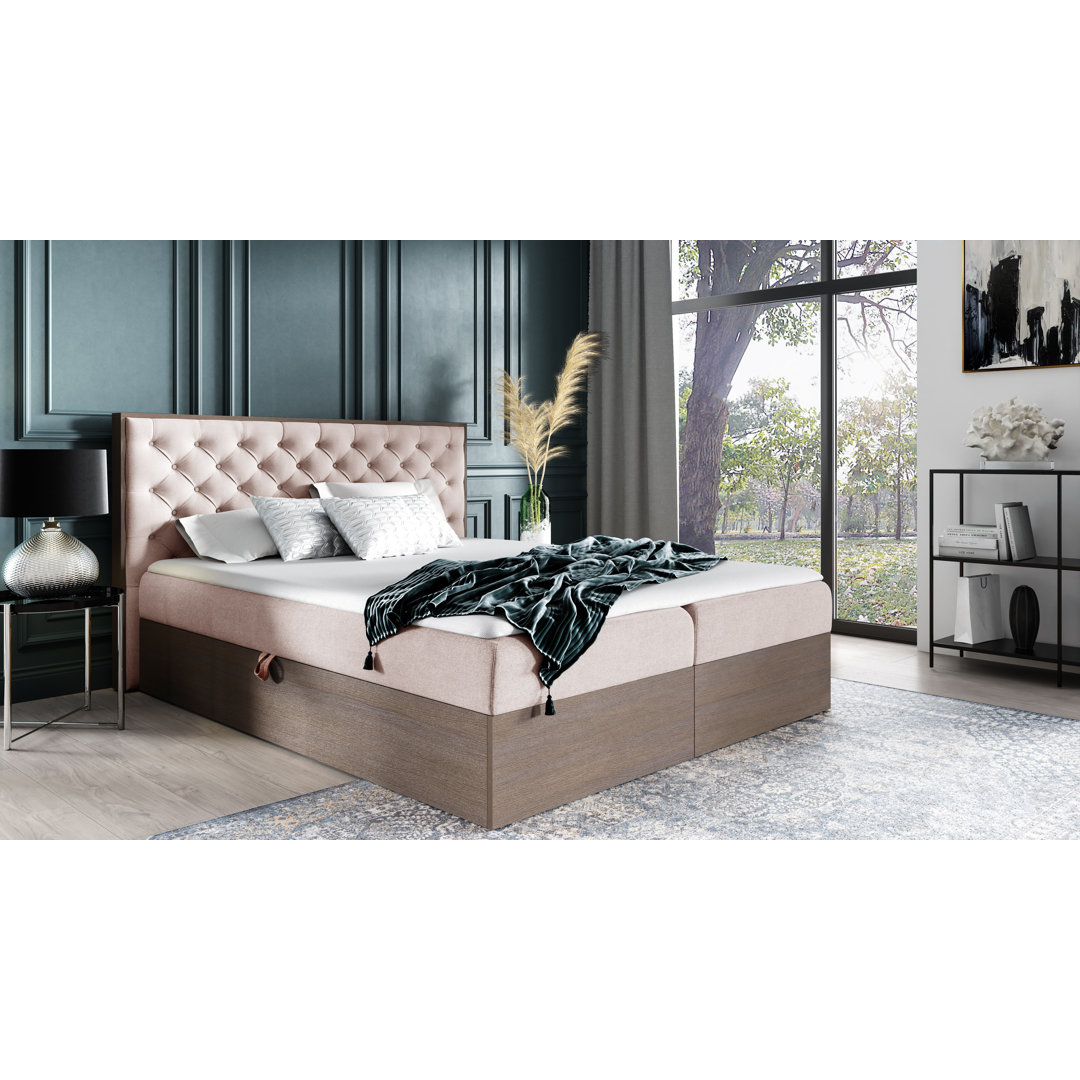 Boxspringbett Rustica 3 mit Topper und Stauraum