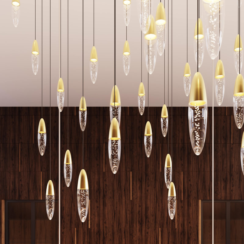 Sultana 12 - Light LED Pendant, Polished Brass/White