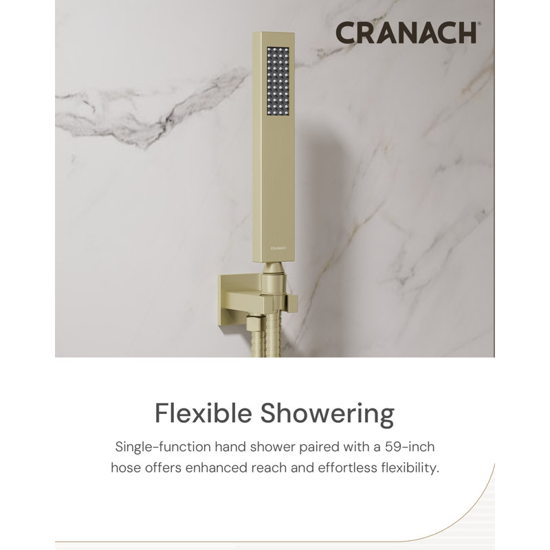 Rugen Shower System, Large 12" Rain Shower Head with Handheld Combo, Wall Mount Shower Faucet Set with Pressure Balance Valve, Zirconium Gold Bathroom Shower Fixtures