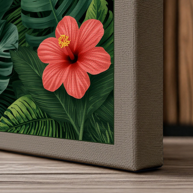 Garden Blooms Tropical - Wrapped Canvas, 30x20 - 76.2 x 50.8 cm, Taupe Border
