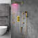 Trialo Solid Brass Color Changing LED Rain Shower Head with Adjustable Jets