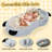 KIPU Foldable Toddler Travel Bed, Portable Floor Bed for Kids with Washable Cover, Toddler Cots for Sleeping with Adorable Panda Design, No Assembly Required, Easy to Carry, Gray
