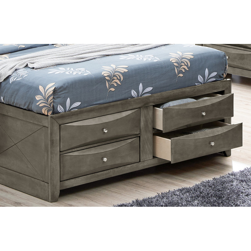 Champetre Bookcase Storage Bed, King, Gray