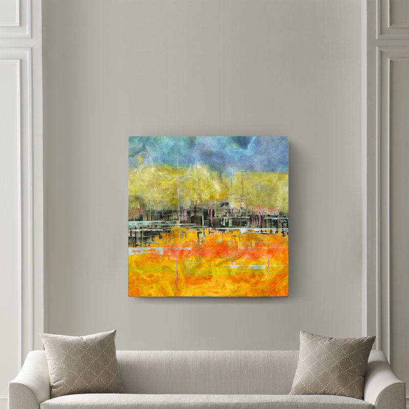 " Grunge City II " Painting Print, 8" H x 8" W