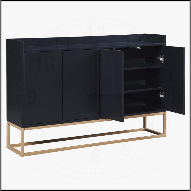 Modern Sideboard Buffet Cabinet for Dining and Entryway, Black