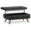 Repose-pieds capitonné rectangulaire en cuir végétalien Mid-Century avec mousse à haute densité Owen-63970217