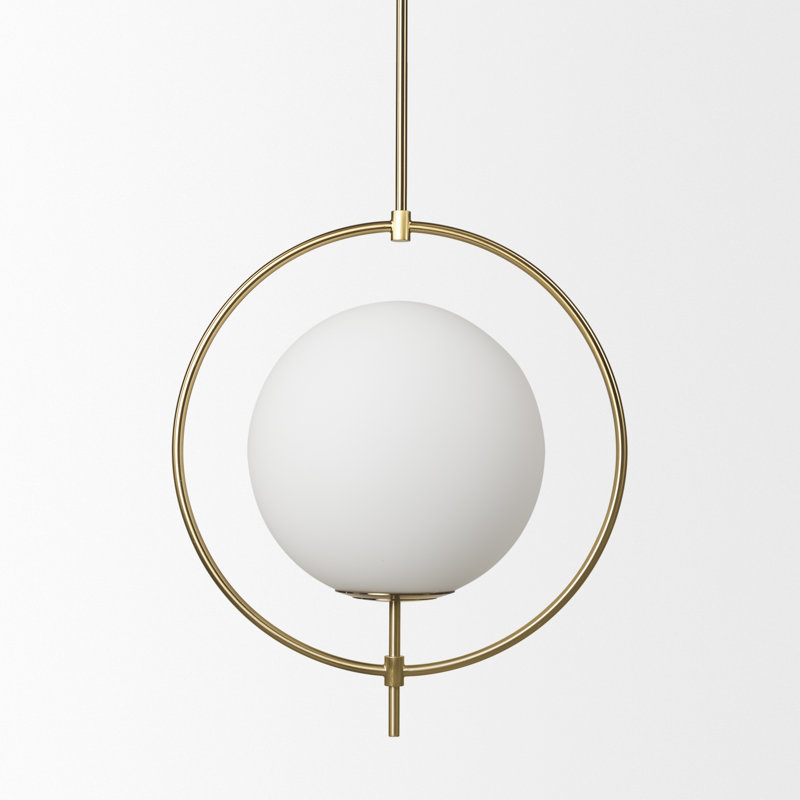 Luminaire suspendu sphère 1 lumière Meredi, Or