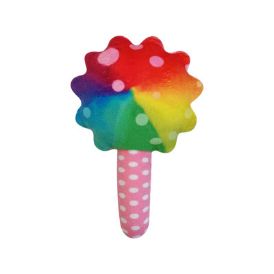 Polyester Pets Toy Colorful Lollipop Squeaky Pet Toy Soft Crystal Fabric Lightweight Squeak And Crinkle Sounds For Small Dogs And Cats