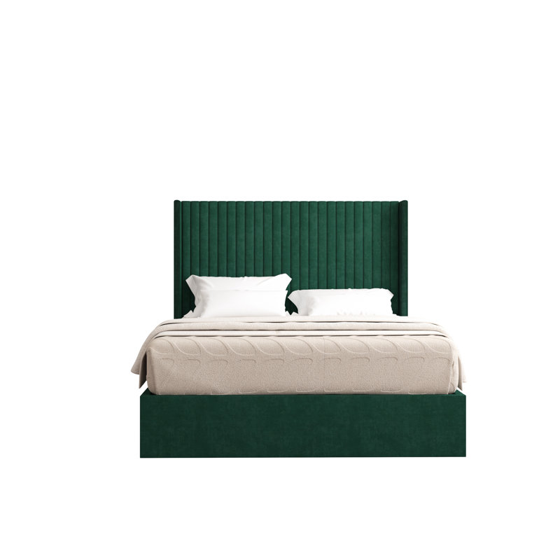 Barkat Upholstered Ottoman Storage Bed, Super King (6'), Emerald