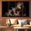 «Lion Family», reproduction d'art sur toile 4P