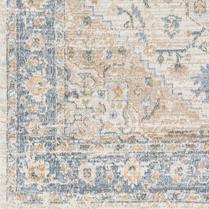 Tapis oriental lavable à la machine, Rond 6 pi 7 po