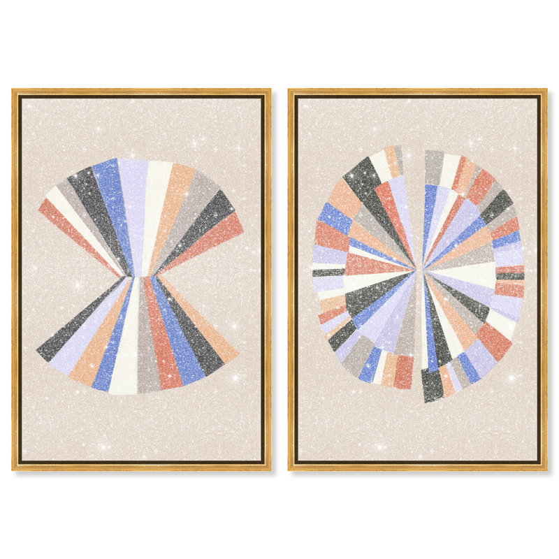 Minimally Perfect Set Abstract Canvas Print by Oliver Gal, Black Frame, 10 x 15, 25"H x 37"W, Gold Floater Frame