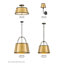 Luminaire suspendu tambour Clarke en laiton foncé laqué + noir-88422455