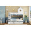 Lit simple sur simple avec maison et tiroir, escalier, DEL, blanc-220909565