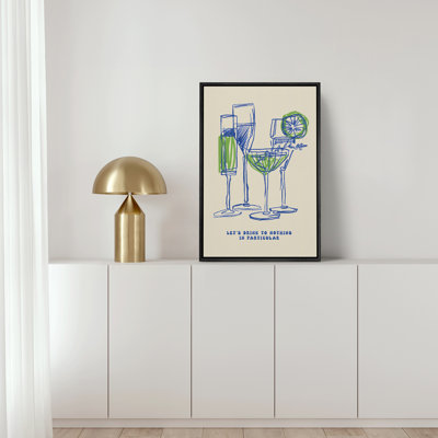 Let's Drink Liquor Poster Art Kitchen Wall Decor Bar Cart Art Prints Wine and Cheese Art