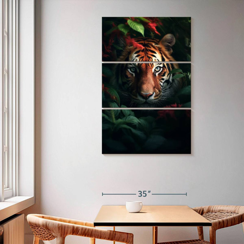 Brampt Tiger Flowers I, 65" H x 42" W