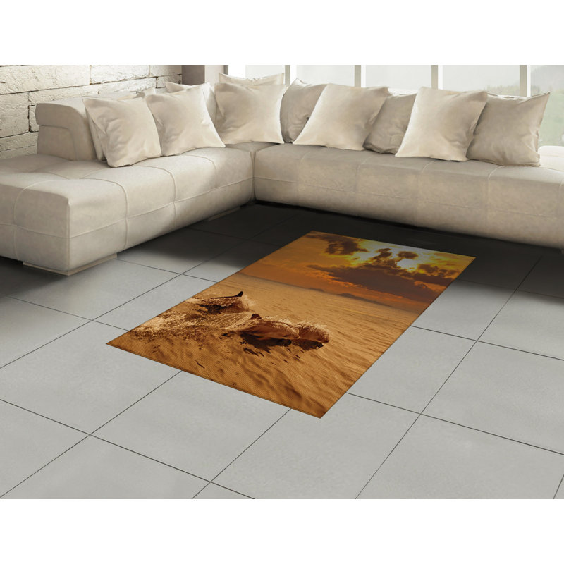 Tapis décoratif de haute densité en fibres de mer, Rectangle— 4 pi x 5 pi 8 po