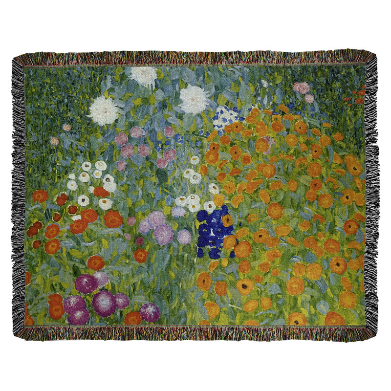 Gustav Klimt Hand Woven Throw Blanket