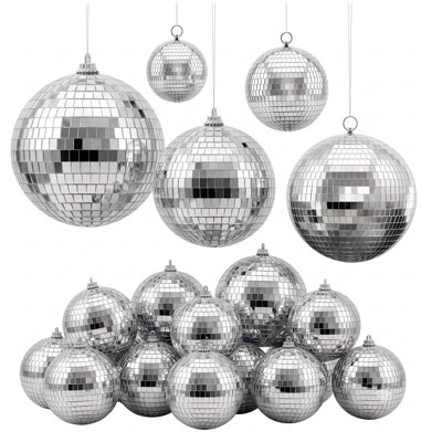 Boule disco à miroir avec anneau de suspension, décoration de fête pour les événements de DJ, les clubs, les mariages, les anniversaires et les fêtes
