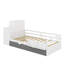 Lit plateforme simple en bois avec bibliothèque pour échantillon et garde-robe, lit multifonctionnel avec lit gigogne-114349995