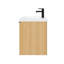 Ensemble de meuble-lavabo 24 po avec lavabo en céramique, armoire de rangement à finition chêne avec portes à fermeture en douceur, ensemble de meuble-lavabo compact pour petite salle de bain