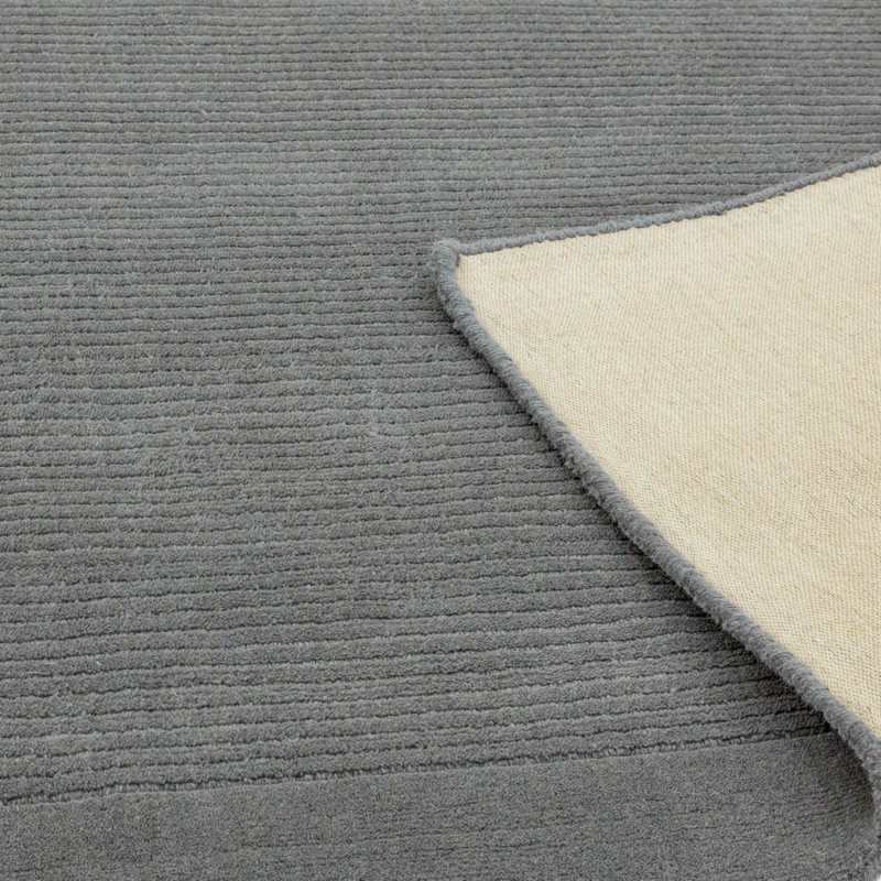 Grey Handmade Plain Easy To Clean Rug For Bedroom Dining Room Living Room Rug, Rectangle 200 x 290cm, Wool