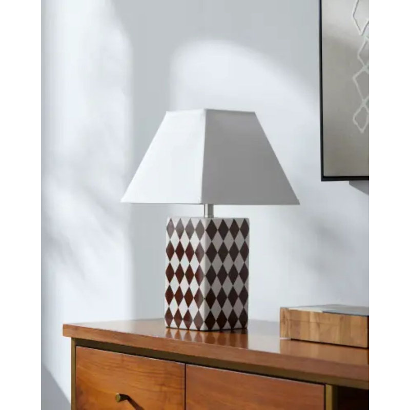 Lampe de table Verrett, Brown, Blanc