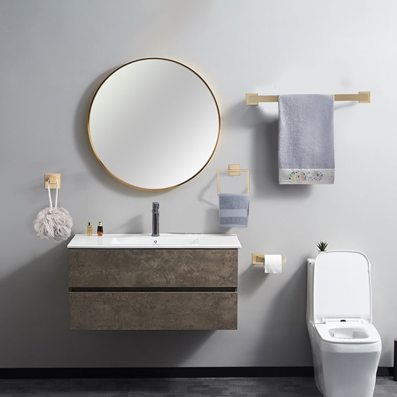 Bathroom Hardware Set, Brushed Gold