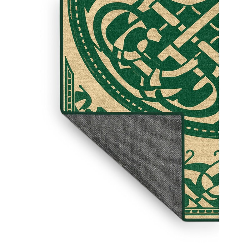 Soft Plush Escarcega St Patties Modern & Contemporary Abstract Area Rug in Green – Green Binding, 5x8