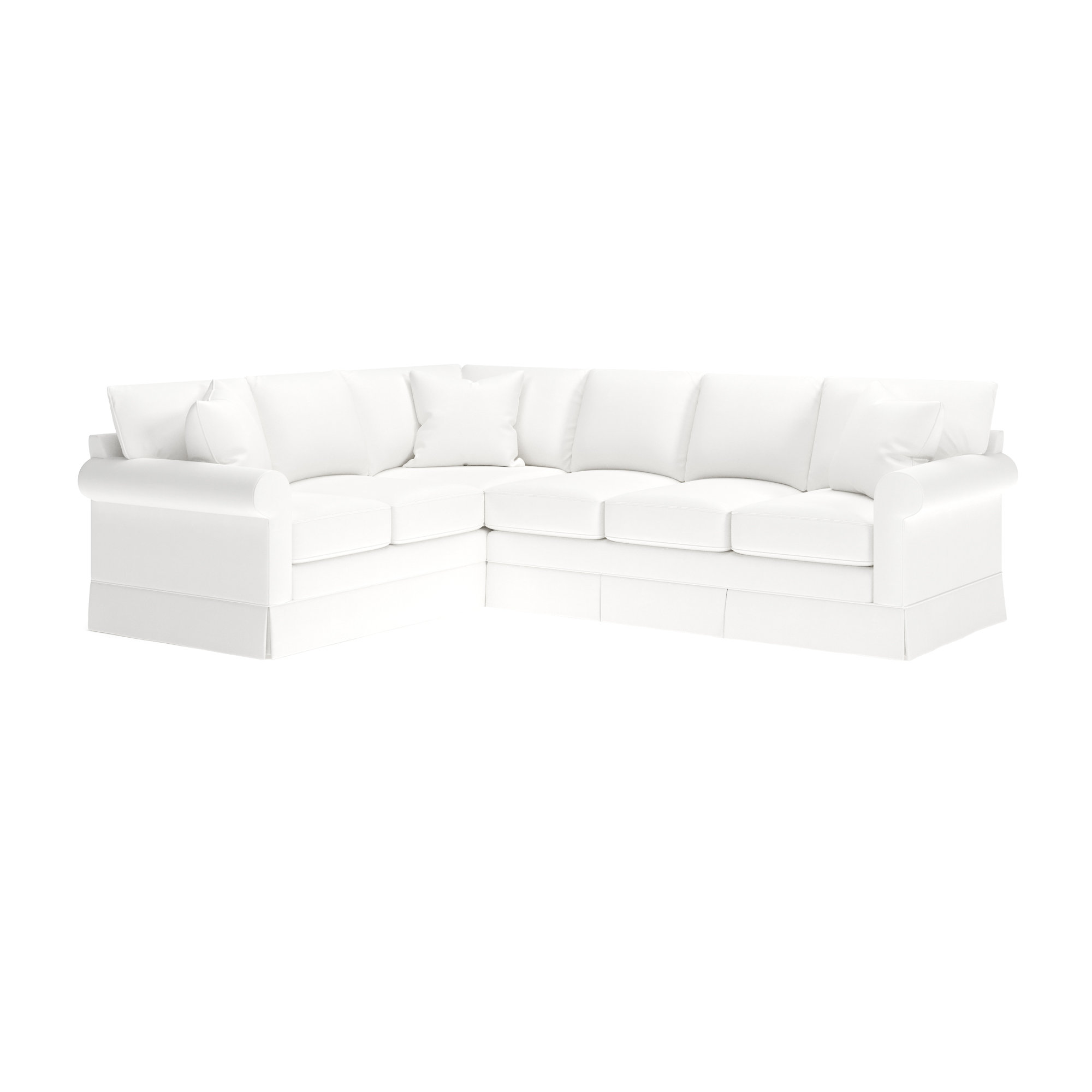 Friedman Upholstered L-Sectional, Left Hand Facing, Bayou Off White Canvas