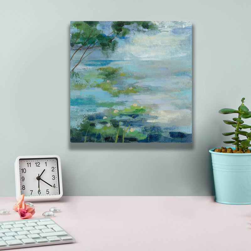 «Lily Pond 1» par Silvia Vassileva, art mural sur toile, H 12 po x l 12 po x P 0,75 po