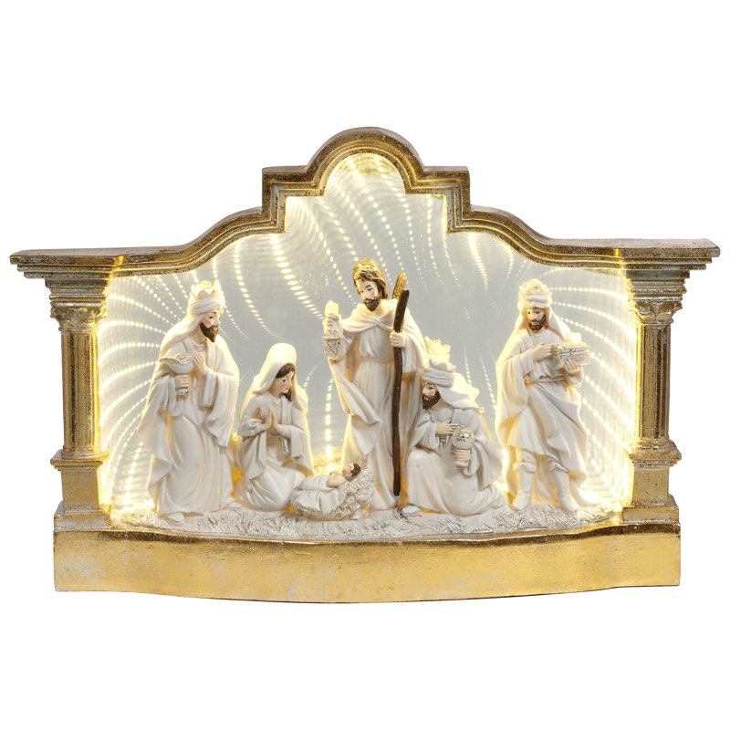 Crèche de Noël avec DEL - 15 X 9,5 pouces