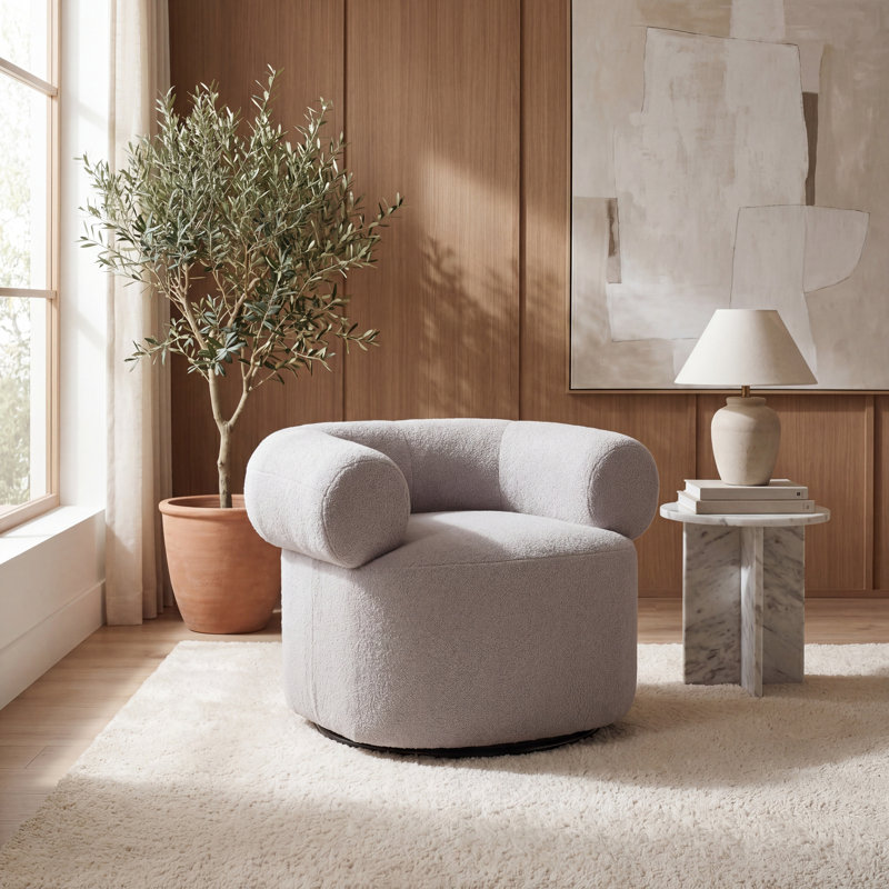 Sadie 36,6 po de large capitonné, 100% polyester gris