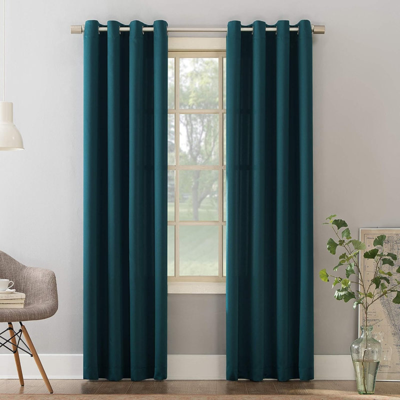 Blackout Curtain Single Panel, Teal, 54" W x 84" L