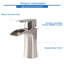 Robinet de salle de bain, poignée simple, cascade en nickel brossé à 1 trou, finition laiton massif, égratignure, mélange de température précis, installation tout-en-un, conservation de l'eau, cascade de décoration résidentielle moderne-129101735