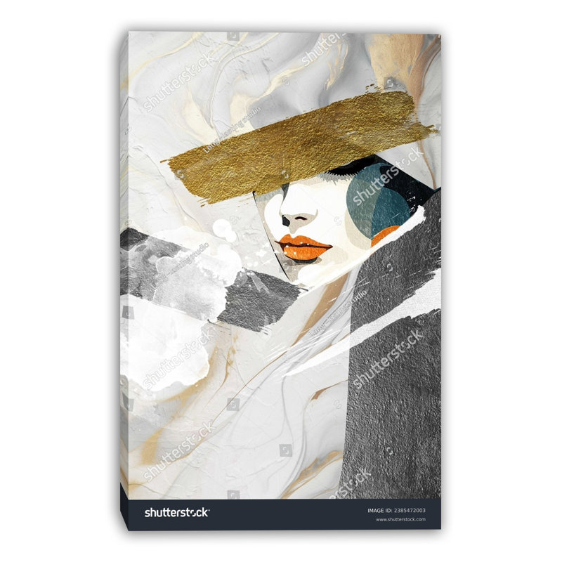 Art mural sur toile tendue Gilded Eyes, H 16 po x l 12 po x P 1 po
