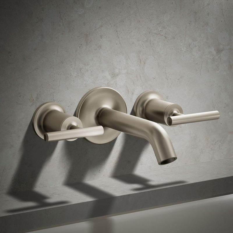 Purist® Deck- or Wall-Mount High-Flow Bath Trim with Lever Handles, Vibrant Brushed Nickel