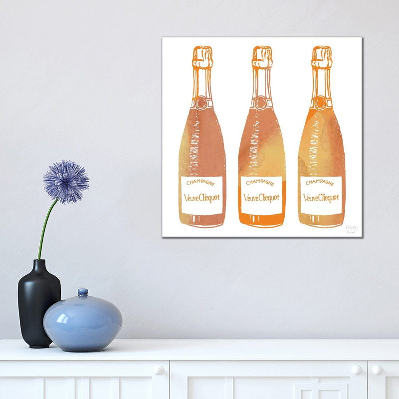 Veuve Cliequot Champagne - Print on Canvas, Wrapped Canvas, 45.72cm H x 45.72cm W x 1.91cm D