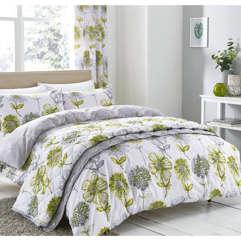 Banbury Floral Easy Care Bedspread, Green