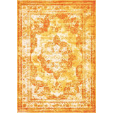 Sandrine Ikat Area Rug in Orange