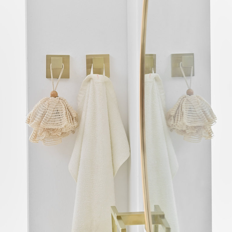 Crochet carré pour peignoir et porte-serviettes en acier inoxydable brossé doré (paquet de 2)
