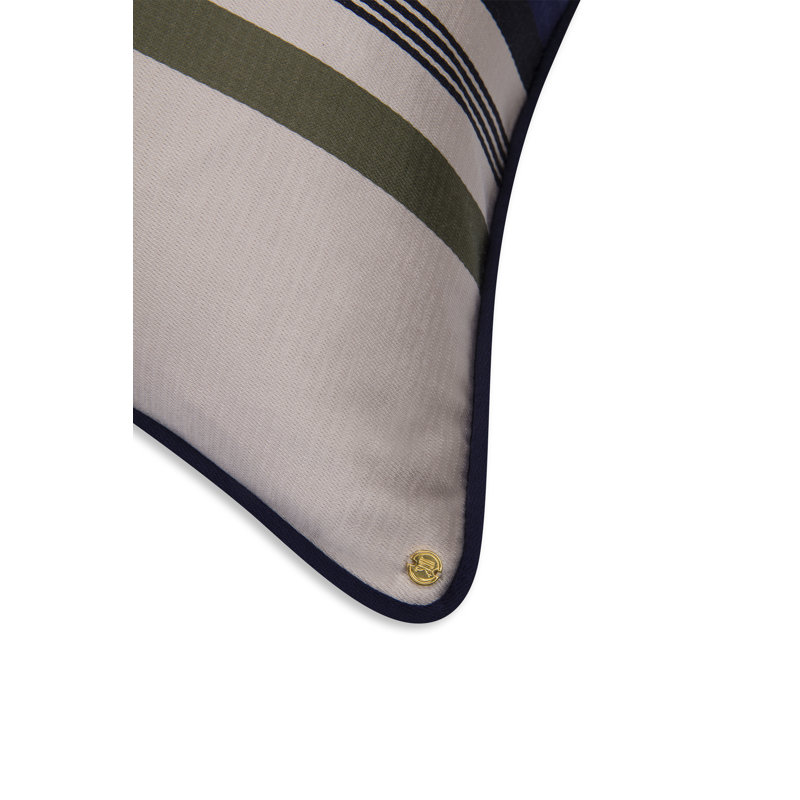 Kutnu Large Multi Stripe Pillow, Stone;Marine