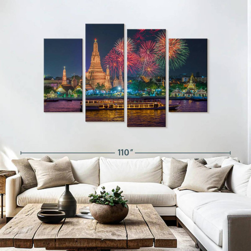 Nicci Bangkok New Year Fireworks, 54" H x 84" W