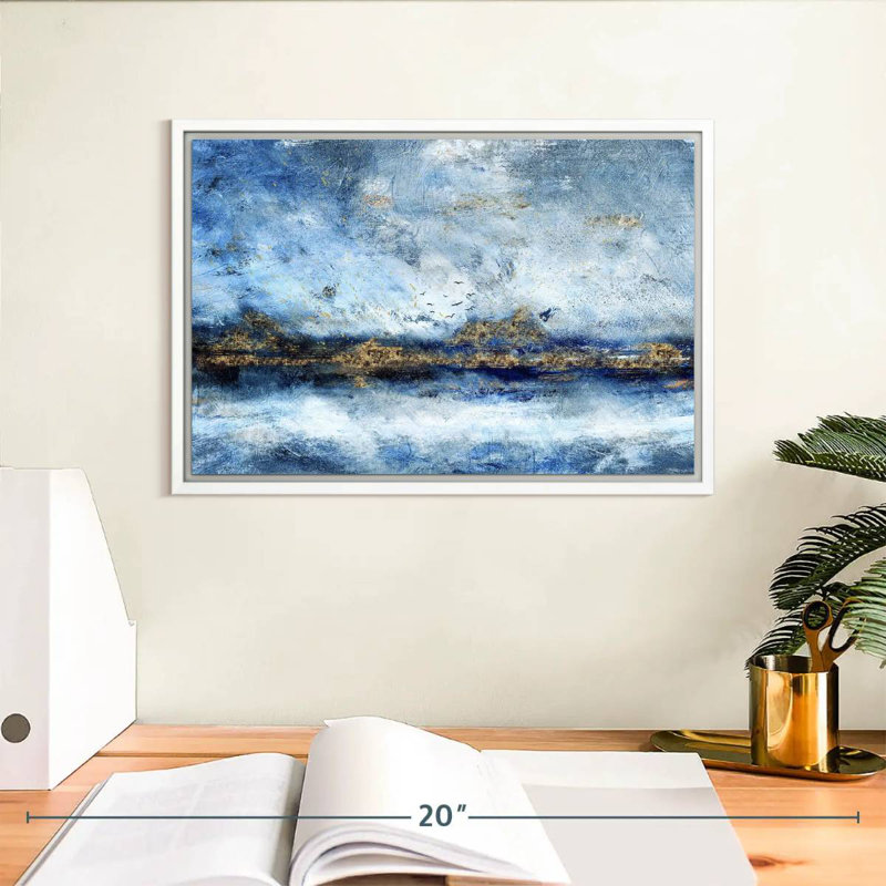 Paysage Clota, Cadre flottant blanc, 13 po x 9 po