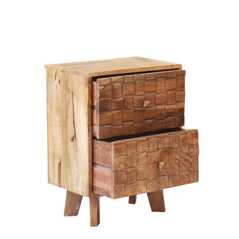 Aled 45cm W Solid Wood Bedside Table