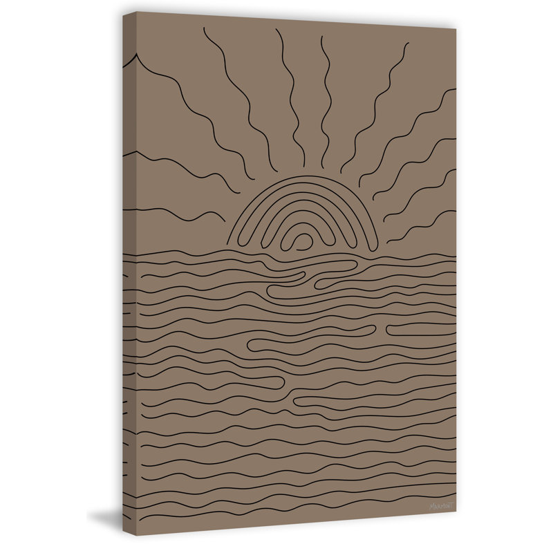 Linear Sunrise - Wrapped Canvas Painting, 66cm H x 45cm W x 1.91cm D