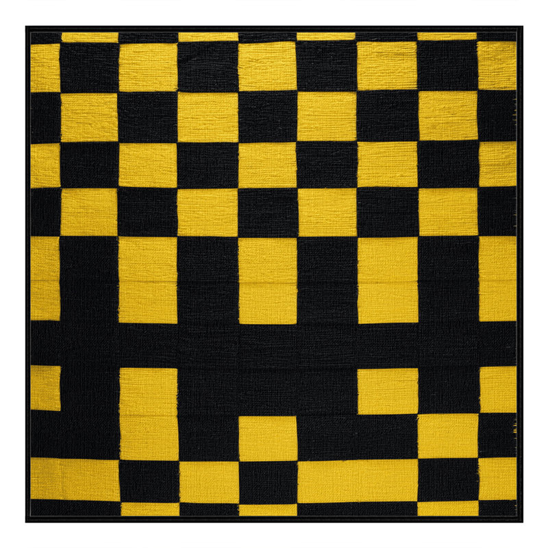 Tapis damier noir lavable à la machine, Carré 3 pi
